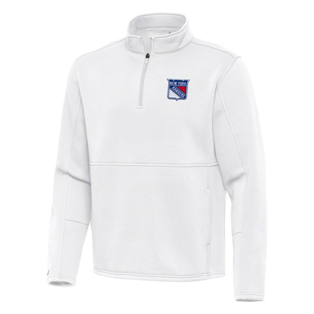 NHL New York Rangers Antigua Twist Quarter-Zip Pullover Jacket - White