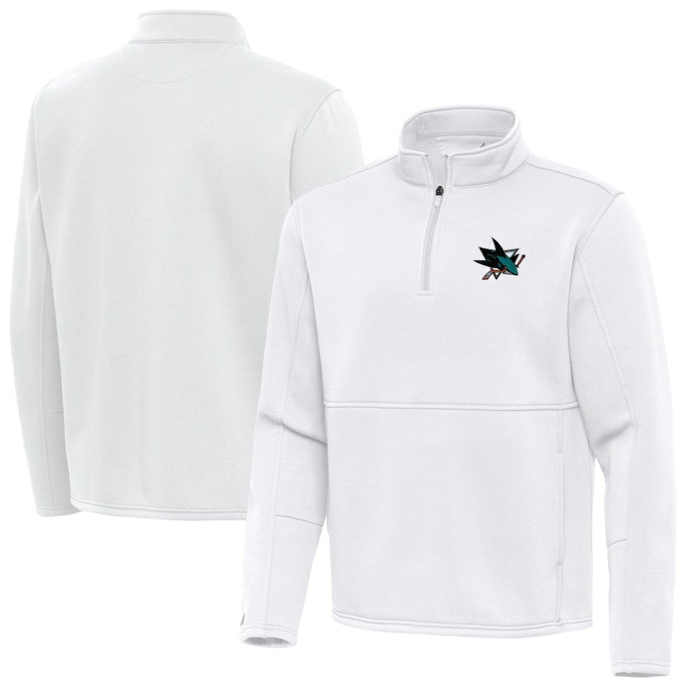 NHL San Jose Sharks Antigua Twist Quarter-Zip Pullover Jacket - White