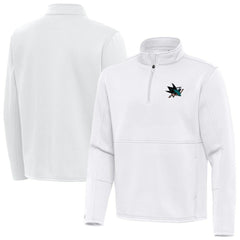 NHL San Jose Sharks Antigua Twist Quarter-Zip Pullover Jacket - White