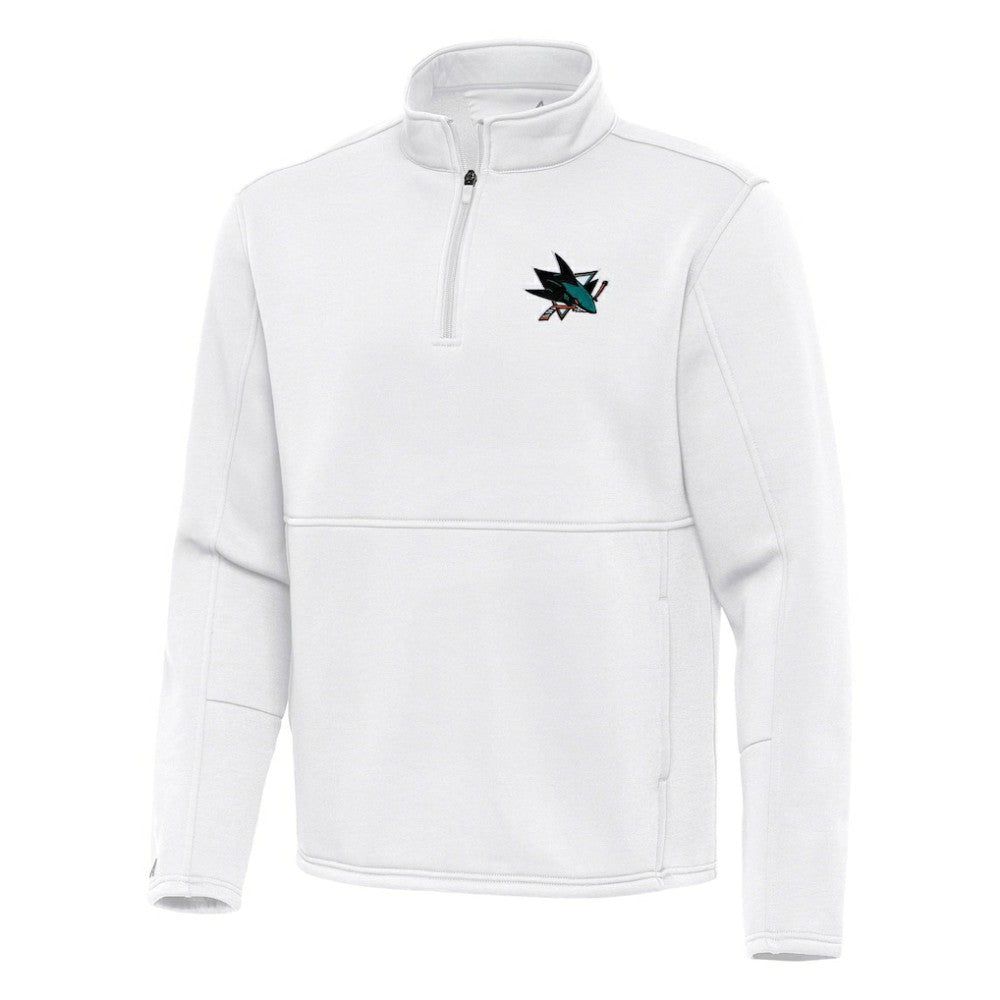 NHL San Jose Sharks Antigua Twist Quarter-Zip Pullover Jacket - White