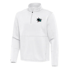 NHL San Jose Sharks Antigua Twist Quarter-Zip Pullover Jacket - White
