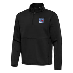 NHL New York Rangers Antigua Twist Quarter-Zip Pullover Jacket - Black