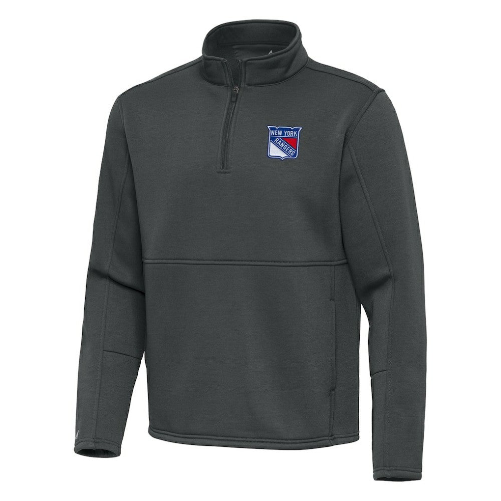 NHL New York Rangers Antigua Twist Quarter-Zip Pullover Jacket - Pewter