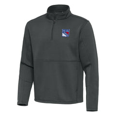 NHL New York Rangers Antigua Twist Quarter-Zip Pullover Jacket - Pewter