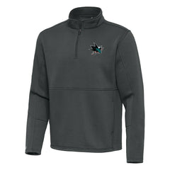 NHL San Jose Sharks Antigua Twist Quarter-Zip Pullover Jacket - Pewter