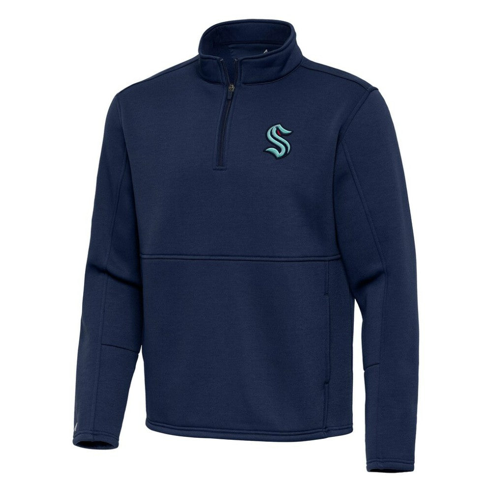 NHL Seattle Kraken Antigua Twist Quarter-Zip Pullover Jacket - Navy