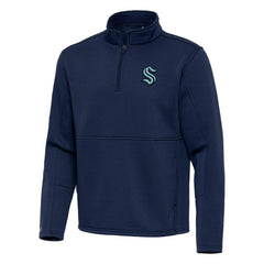 NHL Seattle Kraken Antigua Twist Quarter-Zip Pullover Jacket - Navy