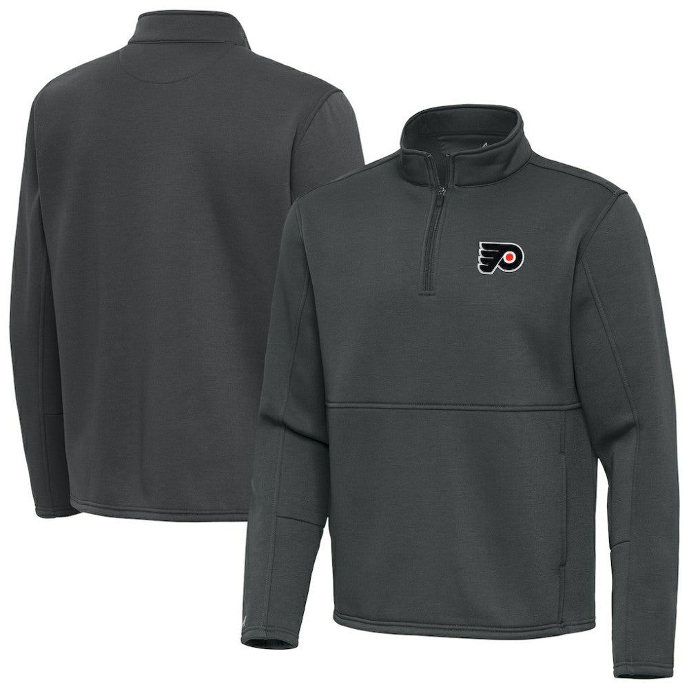NHL Philadelphia Flyers Antigua Twist Quarter-Zip Pullover Jacket - Pewter