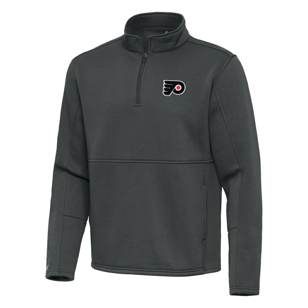 NHL Philadelphia Flyers Antigua Twist Quarter-Zip Pullover Jacket - Pewter