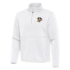 NHL Pittsburgh Penguins Antigua Twist Quarter-Zip Pullover Jacket - White