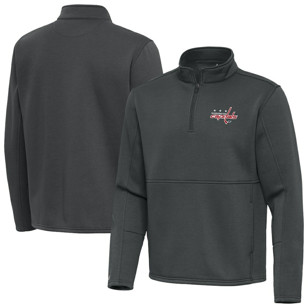 NHL Washington Capitals Antigua Twist Quarter-Zip Pullover Jacket - Pewter