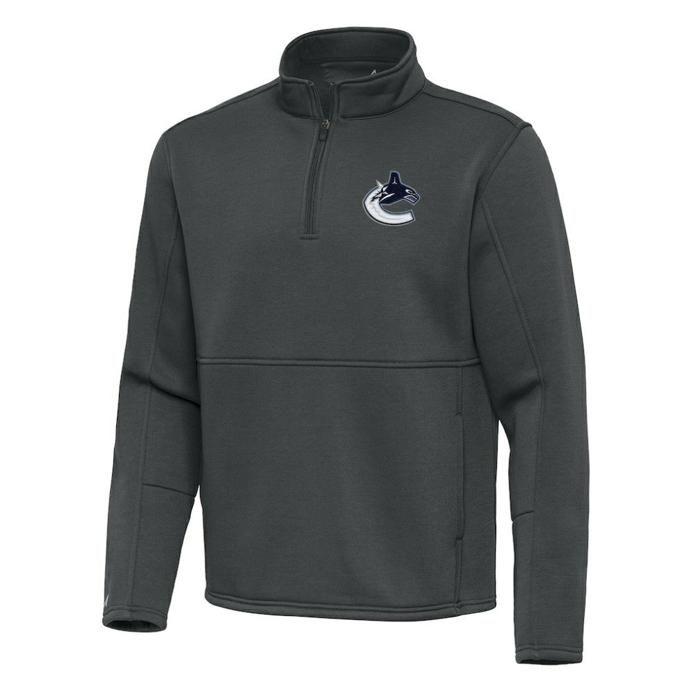 NHL Vancouver Canucks Antigua Twist Quarter-Zip Pullover Jacket - Pewter