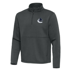 NHL Vancouver Canucks Antigua Twist Quarter-Zip Pullover Jacket - Pewter