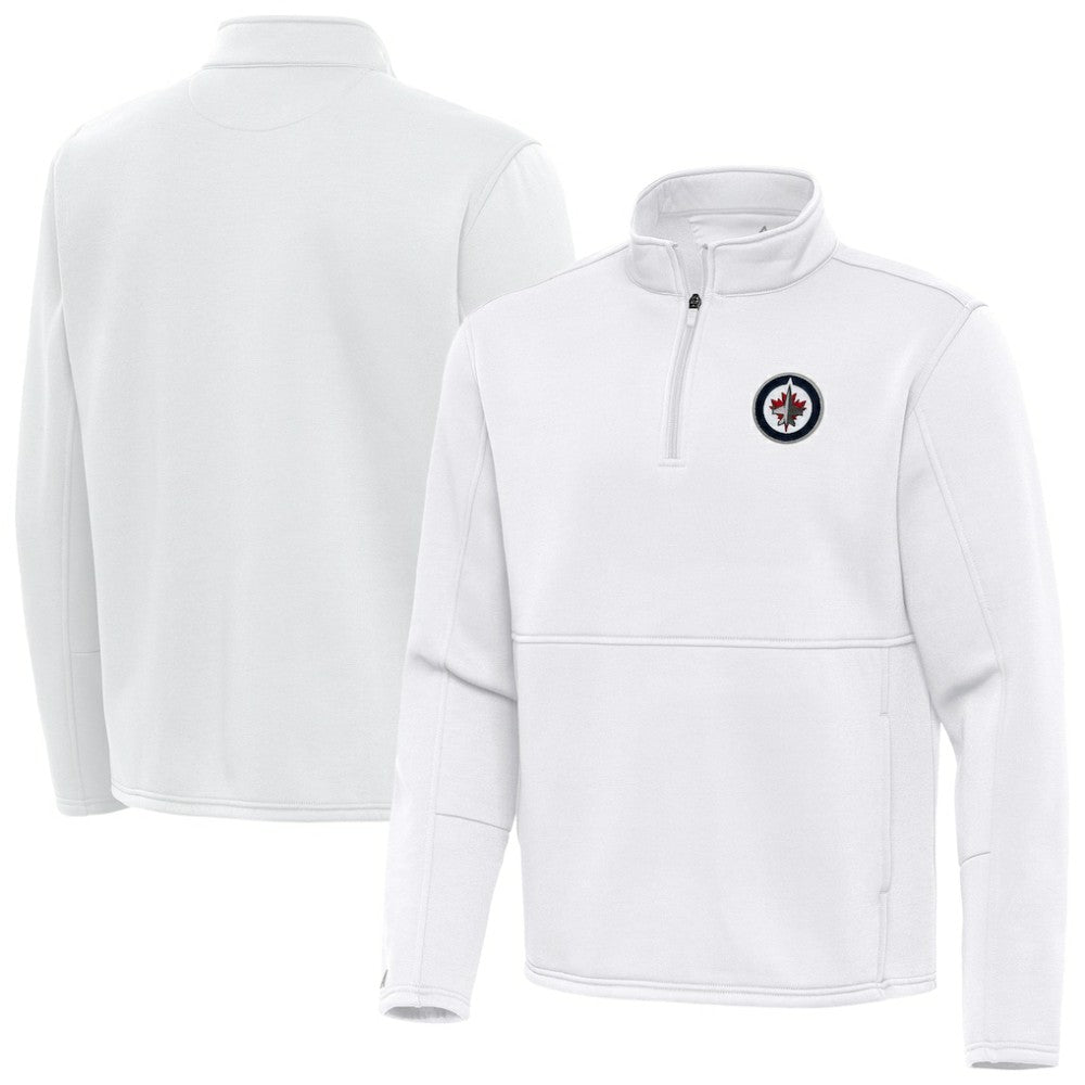 NHL Winnipeg Jets Antigua Twist Quarter-Zip Pullover Jacket - White
