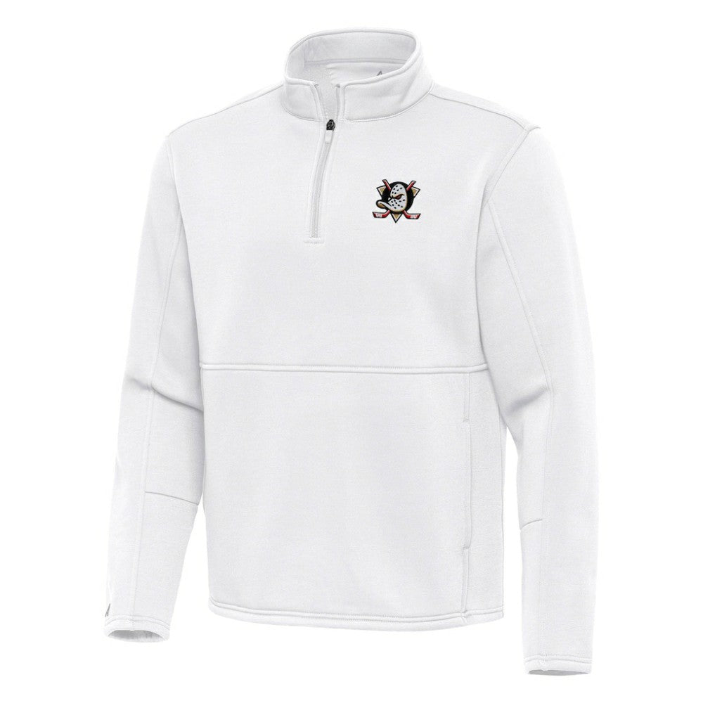 NHL Anaheim Ducks Antigua Twist Quarter-Zip Pullover Jacket - White