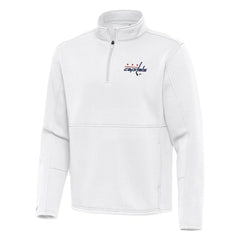 NHL Washington Capitals Antigua Twist Quarter-Zip Pullover Jacket - White