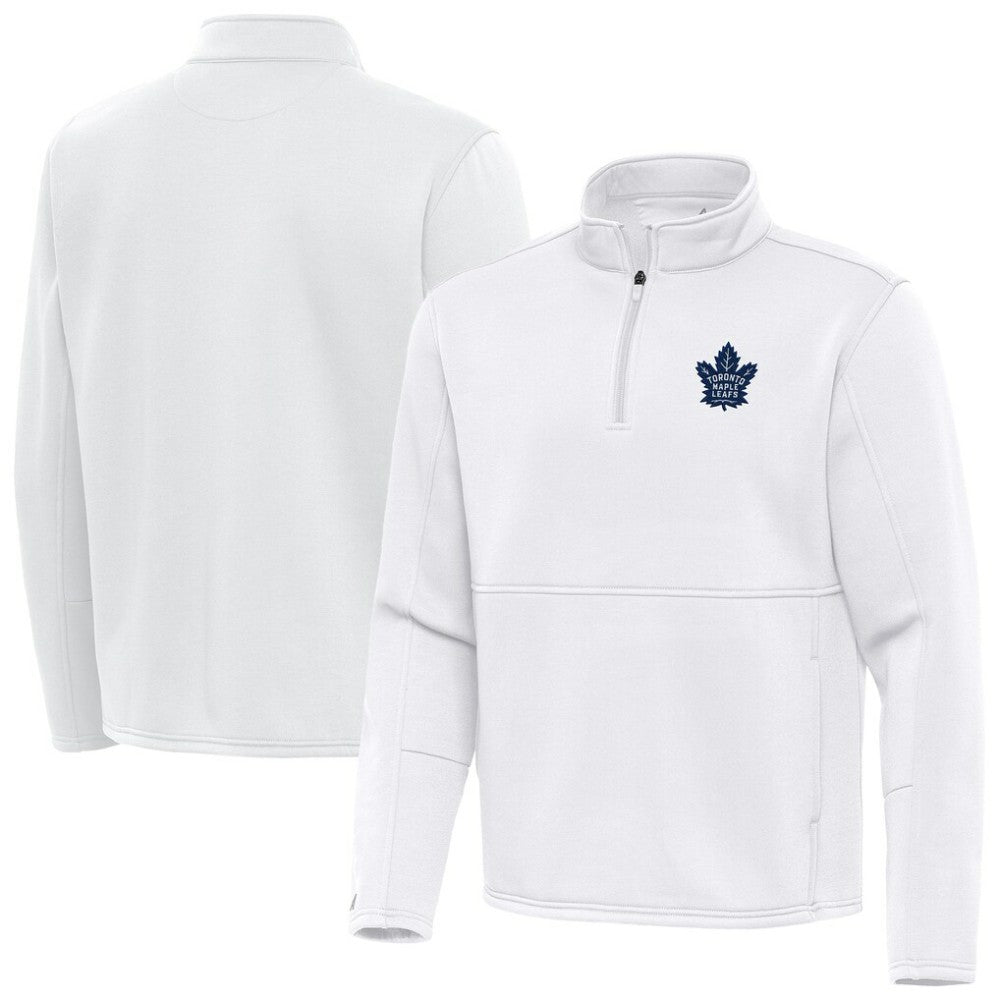 NHL Toronto Maple Leafs Antigua Twist Quarter-Zip Pullover Jacket - White
