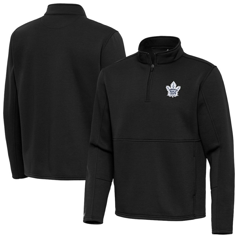 NHL Toronto Maple Leafs Antigua Twist Quarter-Zip Pullover Jacket - Black