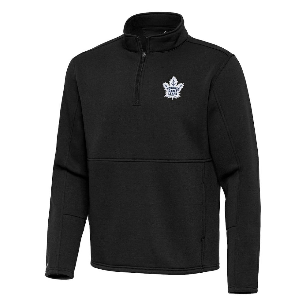 NHL Toronto Maple Leafs Antigua Twist Quarter-Zip Pullover Jacket - Black