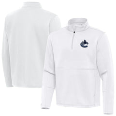 NHL Vancouver Canucks Antigua Twist Quarter-Zip Pullover Jacket - White