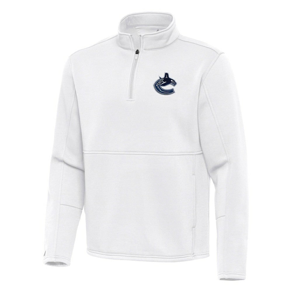 NHL Vancouver Canucks Antigua Twist Quarter-Zip Pullover Jacket - White