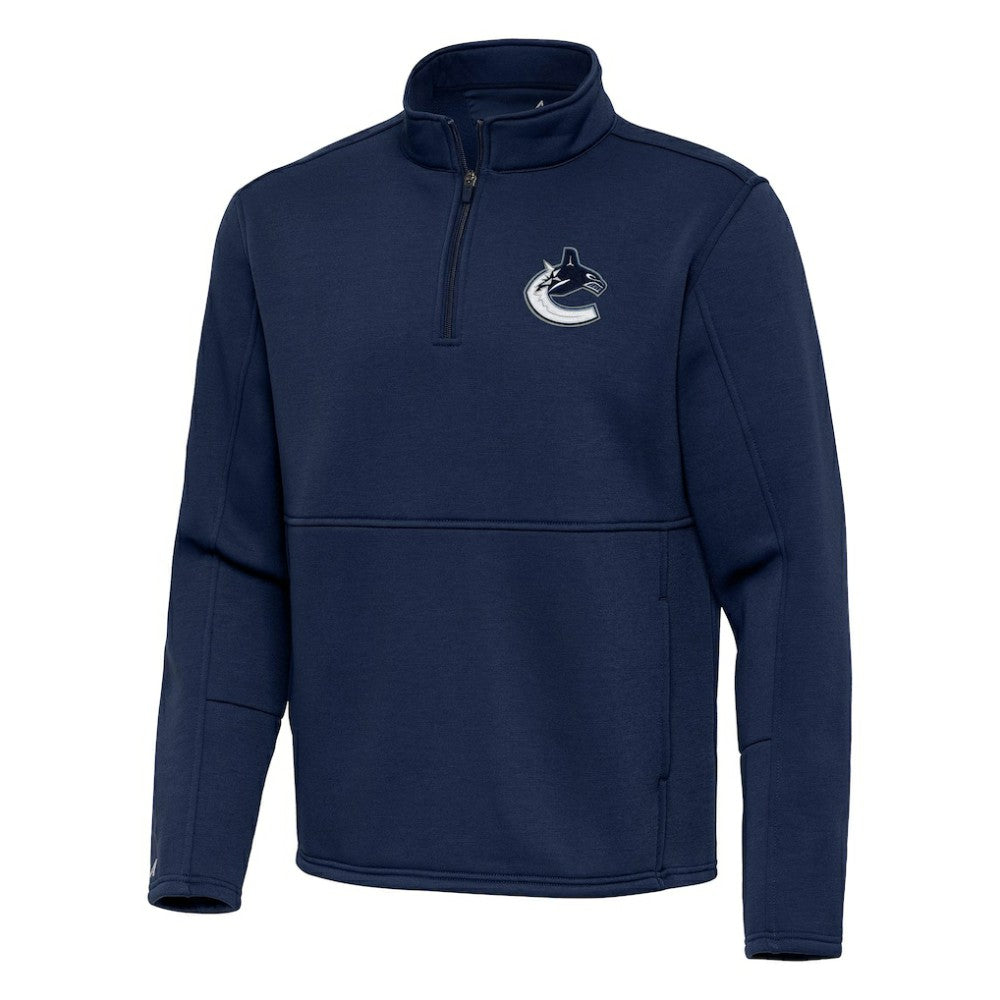 NHL Vancouver Canucks Antigua Twist Quarter-Zip Pullover Jacket - Blue