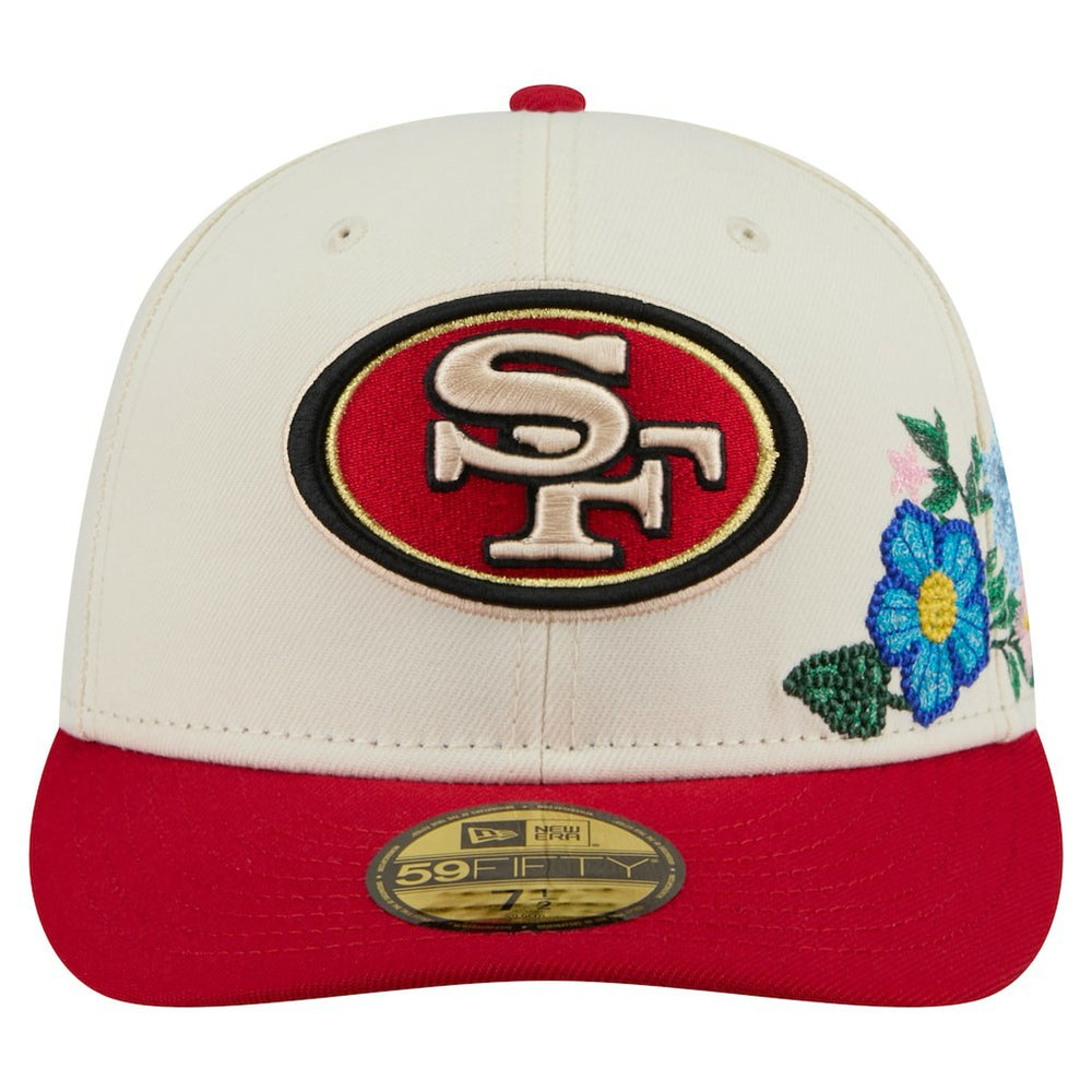 San Francisco 49ers New Era Tonal Floral 59FIFTY Fitted Hat Cream/Scarlet