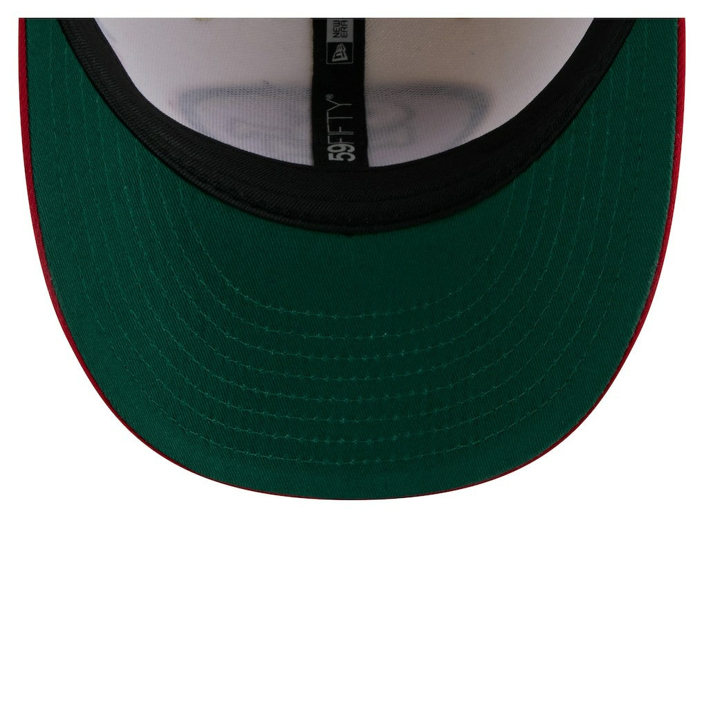 San Francisco 49ers New Era Tonal Floral 59FIFTY Fitted Hat Cream/Scarlet