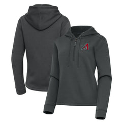 Arizona Diamondbacks Antigua Women's Contemporary Quarter-Zip Hoodie - Pewter Hoodies