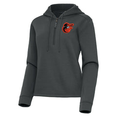 Baltimore Orioles Antigua Women's Contemporary Quarter-Zip Hoodie - Pewter Hoodies
