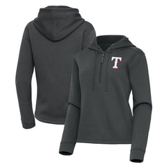 Texas Rangers Antigua Women's Contemporary Quarter-Zip Hoodie - Pewter Hoodies