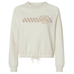 Houston Astros Soft as a Grape Women's Tonal Checkered Sweatshirt - Natural Sweatshirts