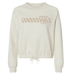 New York Yankees Soft as a Grape Women's Tonal Checkered Sweatshirt - Natural Sweatshirts