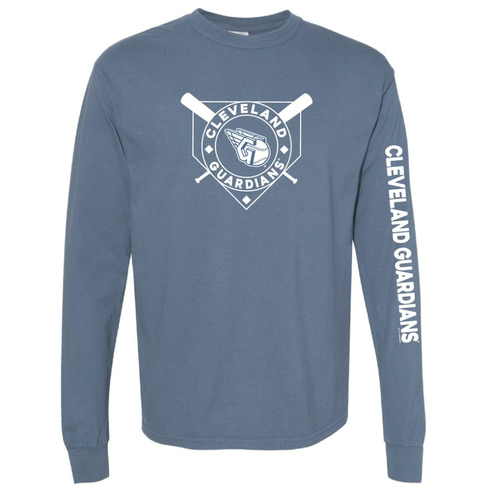 Cleveland Guardians Soft as a Grape Women's Pigment Dye Long Sleeve T-Shirt - Navy T-shirts