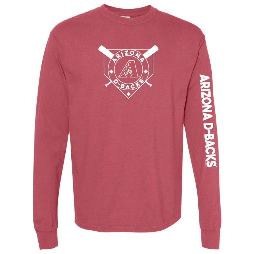 Arizona Diamondbacks Soft as a Grape Women's Pigment Dye Long Sleeve T-Shirt - Red T-shirts