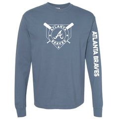 Atlanta Braves Soft as a Grape Women's Pigment Dye Long Sleeve T-Shirt - Navy T-shirts