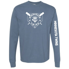 Minnesota Twins Soft as a Grape Women's Pigment Dye Long Sleeve T-Shirt - Navy T-shirts
