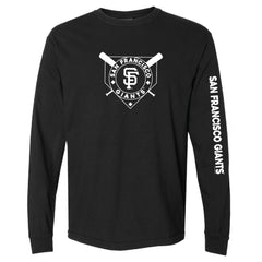 San Francisco Giants Soft as a Grape Women's Pigment Dye Long Sleeve T-Shirt - Black T-shirts