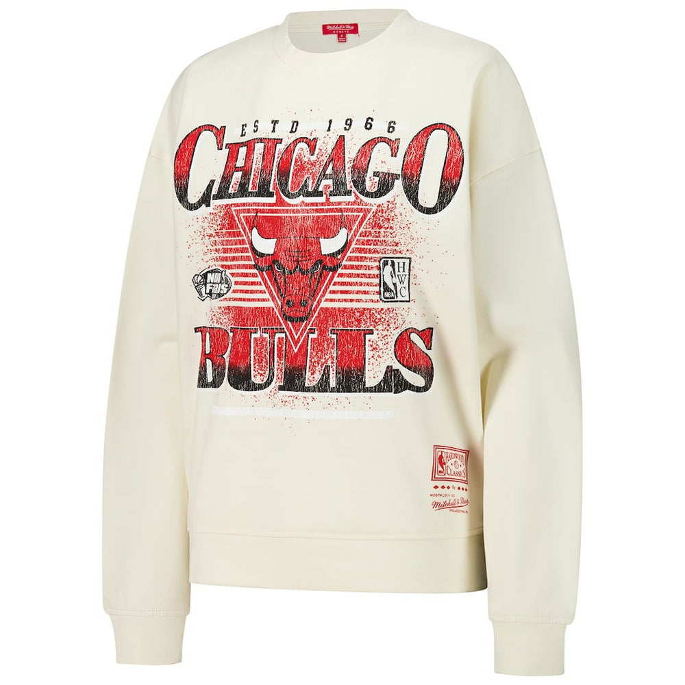 Chicago Bulls Women's Oversprayed Pullover Sweatshirt Cream