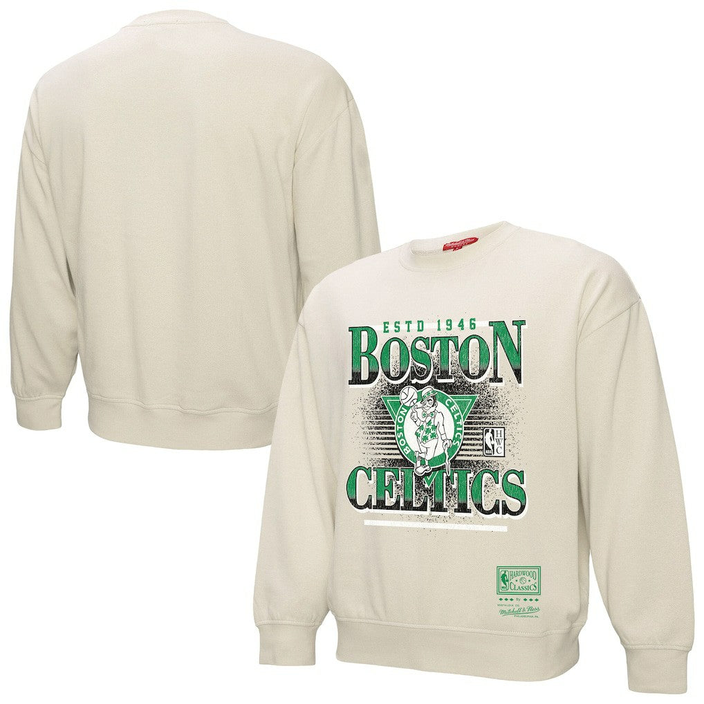 Boston Celtics Women's Oversprayed Pullover Sweatshirt Cream