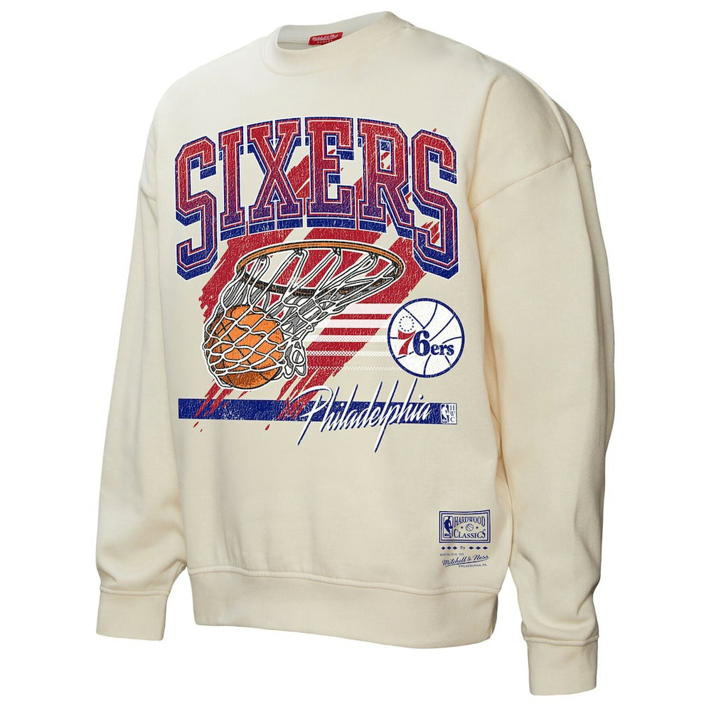 Philadelphia 76ers Women's Brush Bucket Pullover Sweatshirt Cream