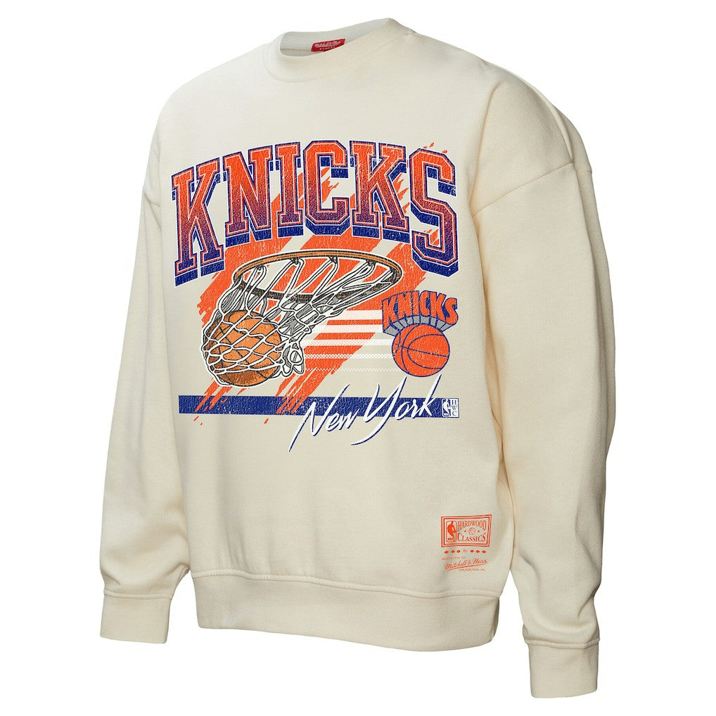 New York Knicks Women's Brush Bucket Pullover Sweatshirt Cream