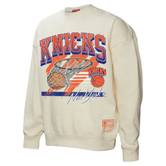 New York Knicks Women's Brush Bucket Pullover Sweatshirt Cream