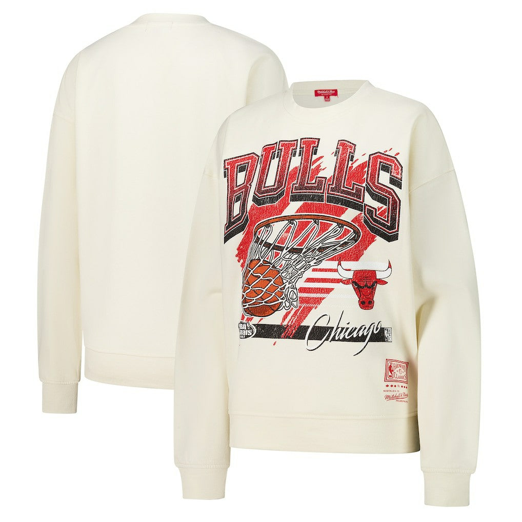 Chicago Bulls Women's Brush Bucket Pullover Sweatshirt Cream