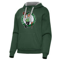 Boston Celtics Antigua Women's Victory Pullover Hoodie Hunter Green
