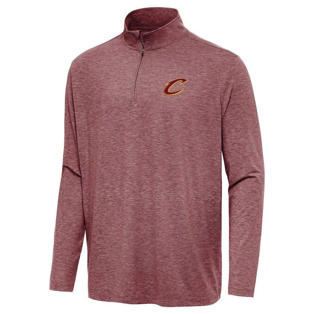 Cleveland Cavaliers Antigua Hunk Quarter-Zip Top Heather Wine