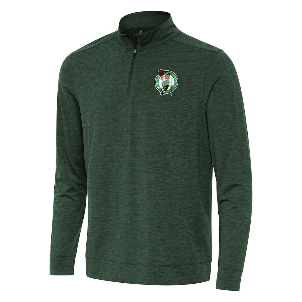 Boston Celtics Antigua Bright Quarter-Zip Top Hunter Green