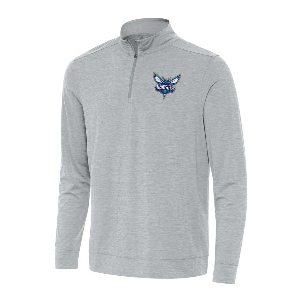 Charlotte Hornets Antigua Bright Quarter-Zip Top Heather Gray