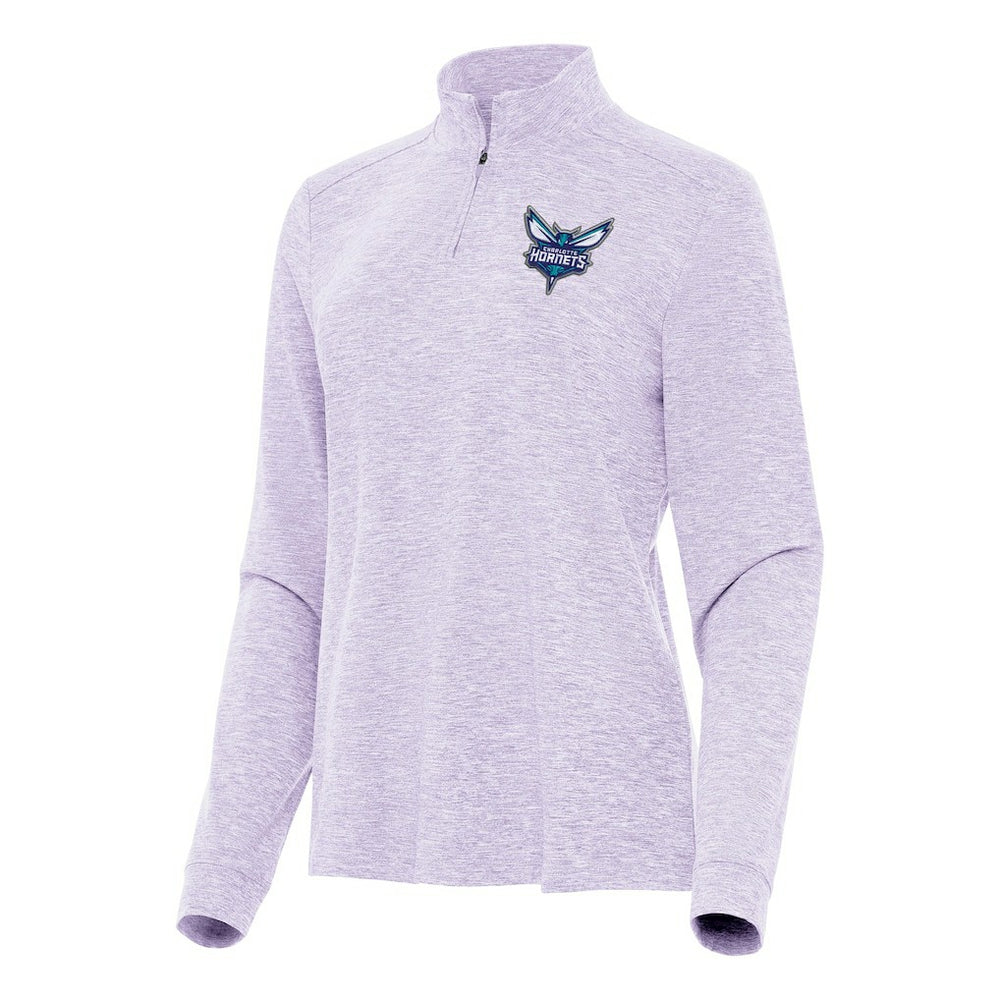 Charlotte Hornets Antigua Women's Mentor Quarter-Zip Mock Long Sleeve Top Lavender