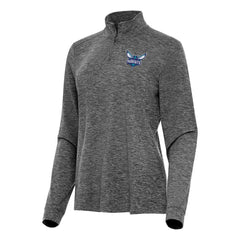 Charlotte Hornets Antigua Women's Mentor Quarter-Zip Mock Long Sleeve Top Heather Black